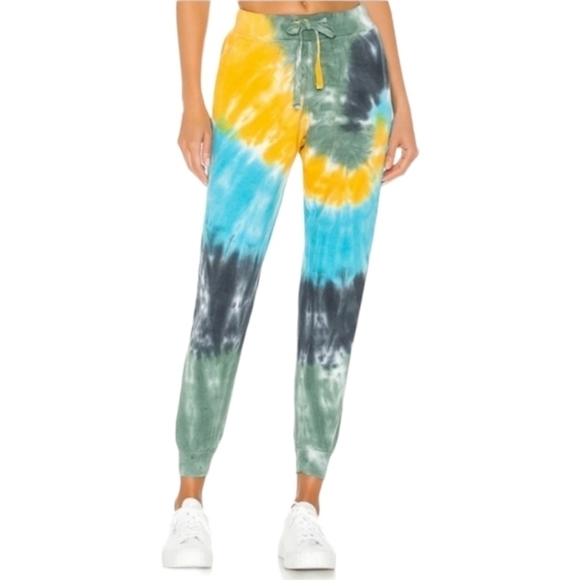 La' Detresse Acid Wash Limeade Tie Dye Sweatpants •M - Picture 2 of 15